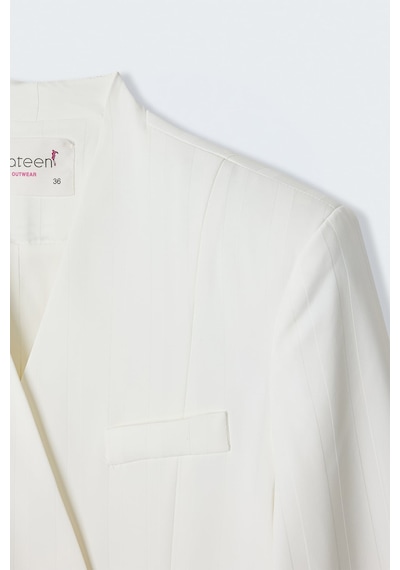 Sateen Anna Ceket - Ekru-137479