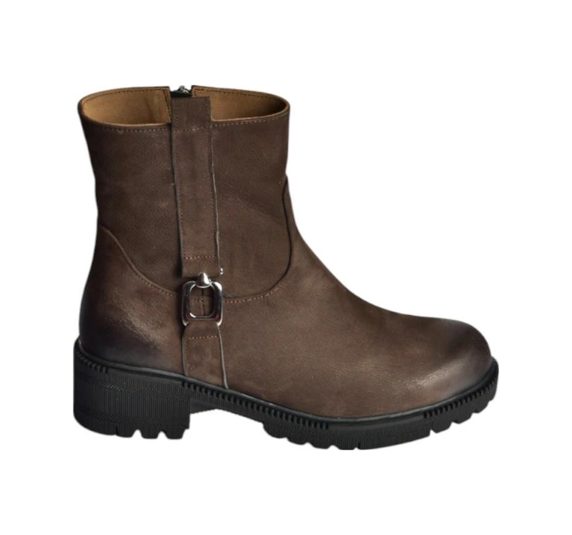 Fox Shoes V654070401 Kahverengi Hakiki Deri Nubuk Kadın Bot Kahverengi-nubuk