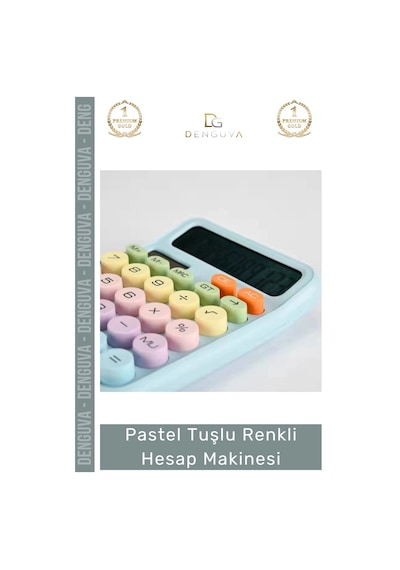 Hesapmakinesi Estetik Pastel Ergonomik Ofis Okul Fonksiyonel Büyük Ekran Tuşlu Renkli Hesap Makines Diğer
