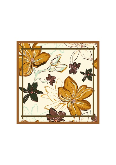 Arancia Somon Zebra Desenli 90x90 İpek Tivil Eşarp Somon Zebra Desenli Somon Zebra Desenli