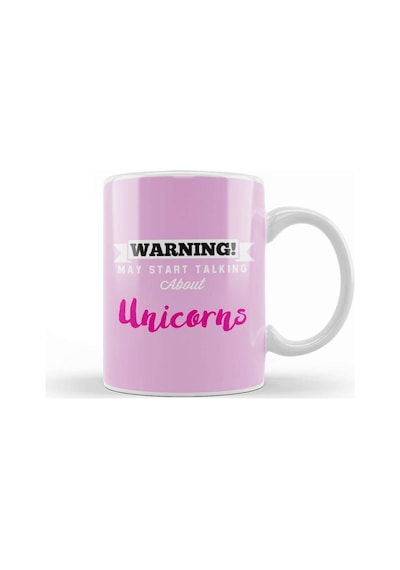 Warning May Start Talking About Unicorns Kupa Bardak Porselen Karışık