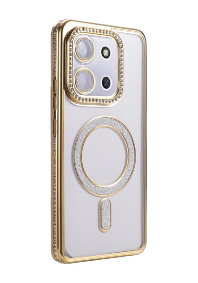 Xiaomi Redmi 15c 4g Joke Simli Magneticsafe Kılıf - Gold Renkli