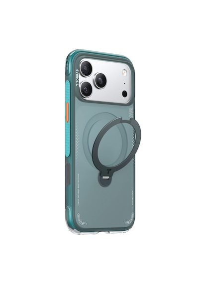 Torras Apple iPhone Uyumlu 17 Pro O Stand Q3 Spin Air Serisi Magsafe Kılıf - Lacivert Turkuaz