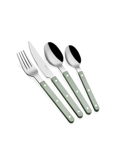 Comida Çatal Kaşık Bıçak Takımı Yeşil 24 Parça Renkli