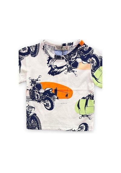 Woo Rage Erkek Çocuk Araba, Motorsiklet,panda,yazılı Tshirt-11751-lacivert Lacivert