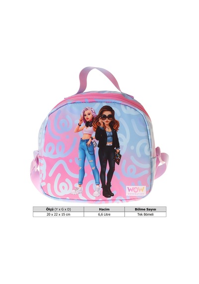 Wow Generation Wonderful Baskılı Pembe - Turkuaz Renkli Kız Çocuk Isı Yalıtımlı Okul Beslenme Çantası - W6070