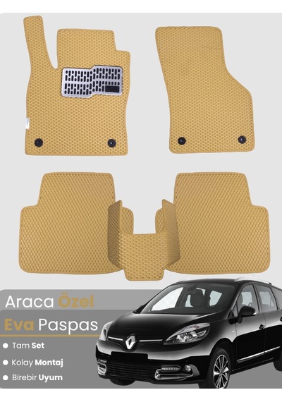 Renault Scenic 3 2009-2016 Uyumlu Eva Paspas Tam Set Oto Paspas,araca Özel,kolay Montaj 435