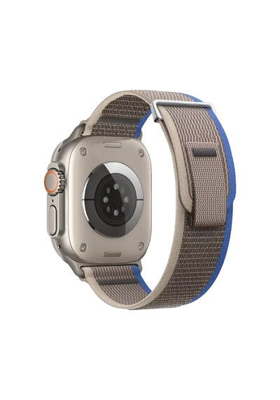 Piili Apple Watch Uyumlu 42 - 44 - 45 - 46 - 49 Mm Urban Active Kayış Gri - Mavi Apple Watch Uyumlu Kayışı Gri