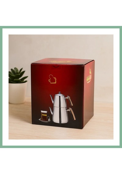Bşkvirgo Mini Çelik Çaydanlık Seti 0.9l + 1.5l Kendinden Süzgeçli Bsk2026 Çok Renkli