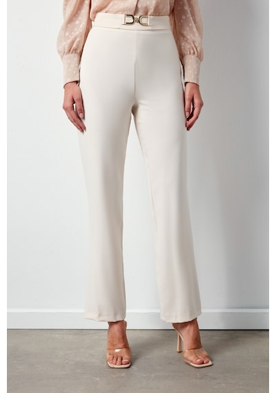 Sateen Aksesuar Detaylı Pantolon - Bej