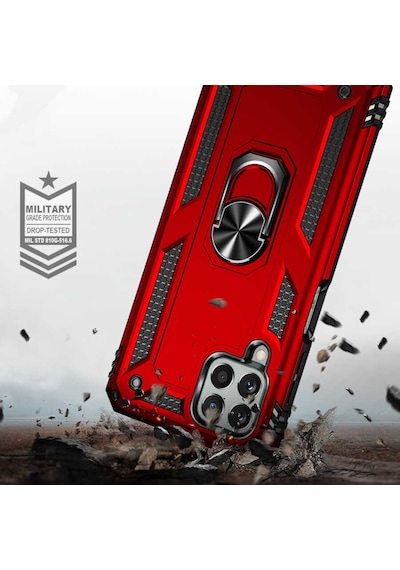 Galaxy M33 Kılıf Zore Vega Yüzüklü Standlı Zırh Kılıf