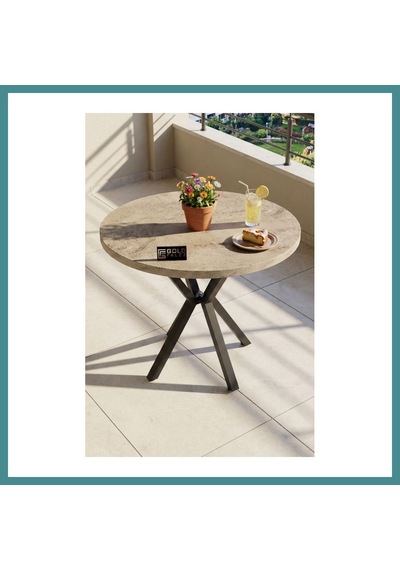 Trendexa Mutfak Masası 90 Cm Yuvarlak Masa Modern Metal Ayaklı Cafe Balkon Ofis Yemek Masası 9826 Traverten Mac Trendexa Mutfak Masası 90 Cm Yuvarlak Masa Modern Metal Ayaklı Cafe Balkon Ofis Yemek Masası 9826 Traverten Mac