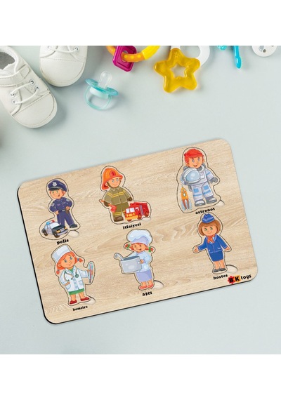 Bk Toys Çocuklar İçin Ahşap Figürlü Eğitici-öğretici Yapboz Puzzle-5