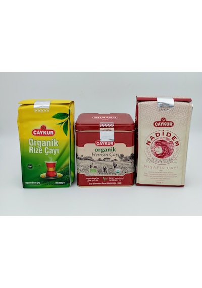 Çaykur Organik Rize + Organik Hemşin Çay + Nadidem Misafir Çayı 3 x 200 G