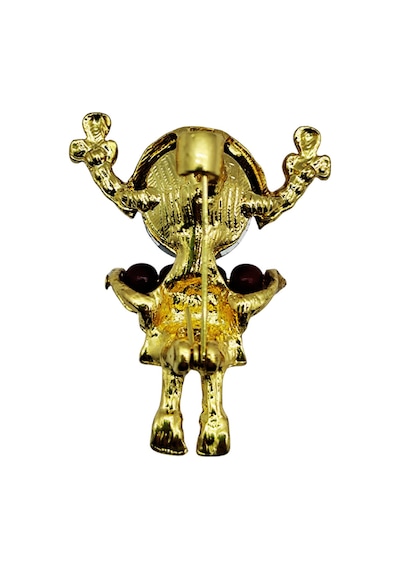 Kırmızı Boncuklu Taşlı Kız Figürü Broş Sevimli Figürlü Şık Brooch Pin Mavi