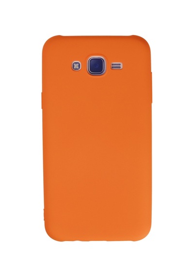 Samsung Galaxy Uyumlu - J7 Kılıf Nano İçi Kadife Silikon - Turuncu