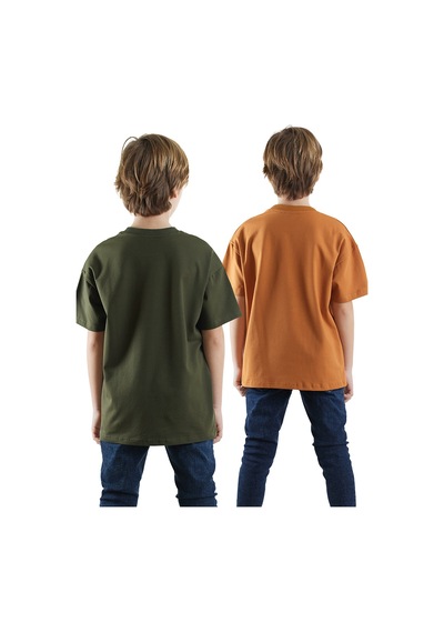 Denokids Erkek Çocuk Basic Oversize 2'li T-shirt Takım Renkli