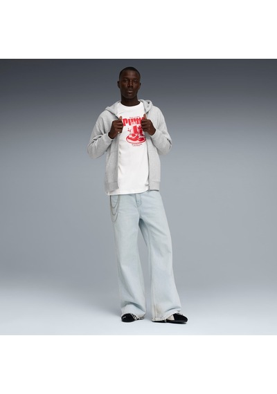 Puma Graphıc Breakfast Erkek Geniş Kesim Tişört 634432 02 Beyaz