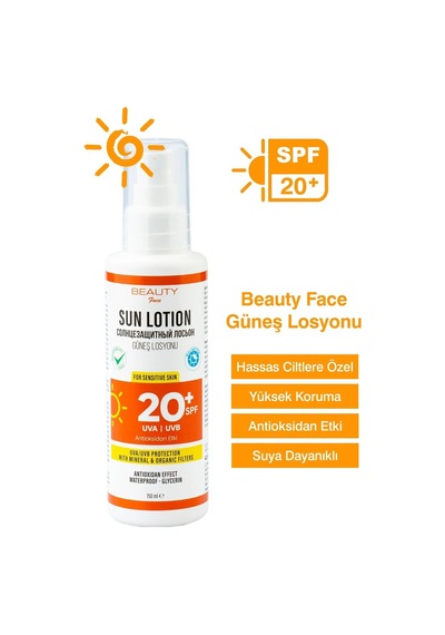 Beauty Face Koruyucu Güneş Losyonu SPF20+ 150 ML