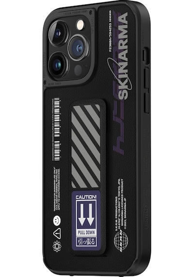 Apple Uyumlu iPhone 14 Pro Kılıf Skinarma Standlı Deri Görünümlü Shingoki Kapak