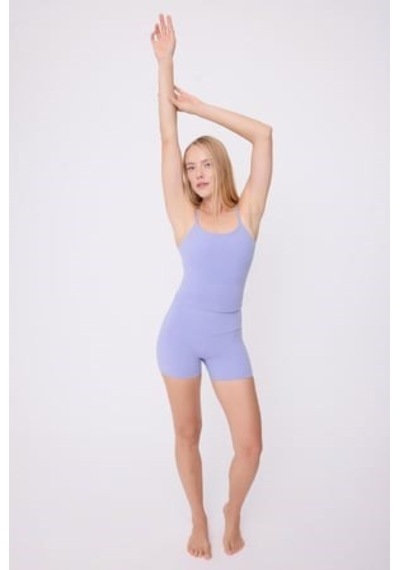 Hıghrıse Comfortflex Yüksek Bel Atletik Spor & Aktif Yaşam Şortu-2701 Mavi