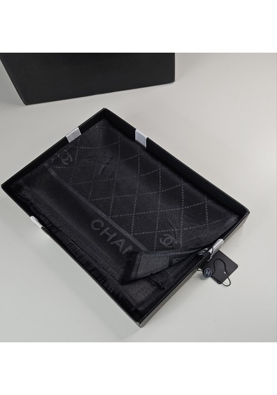 Miorel Scarfs Chnl Tema Simli Kaşmir İpek Şal Scarfs Cashmere Shawl Hijab Yeni Sezon Siyah