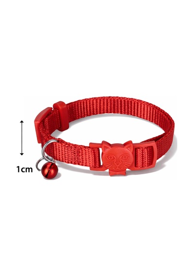 Urban Paws Kedi Tasması Crimson Red Ayarlanabilir, Dayanıklı, Hafif-10mm