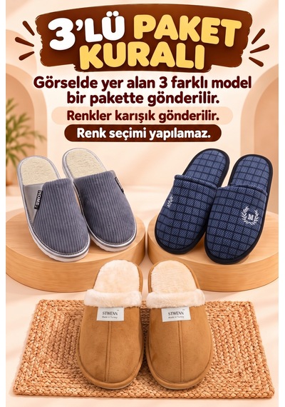 Stwenn 3 Lü Avantajlı Paket Kışlık Peluş Desenli Sessiz Ortopedik Taban Çeyiz Misafir Ev Terliği Set Mario-çnk-ucc Stwenn 3 Lü Avantajlı Paket Kışlık Peluş Desenli Sessiz Ortopedik Taban Çeyiz Misafir Ev Terliği Set Mario-çnk-ucc