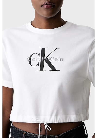 Calvin Klein Pamuklu Logolu Regular Fit Bisiklet Yaka T Shirt Lv047g288gyaf Bayan T Shirt Lv047g288g Yaf Beyaz