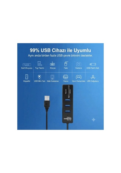 Combo 3 Port Usb 2.0 Hub + Tf / Sd Kart Okuyucu