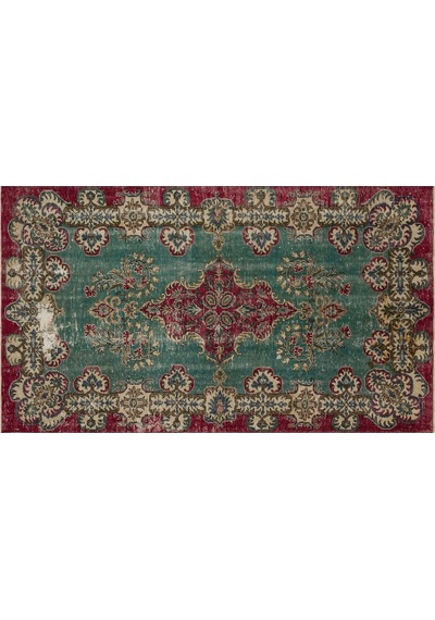 El Dokuma Vintage Eskitme Halı 170 X 265 Cm 9256
