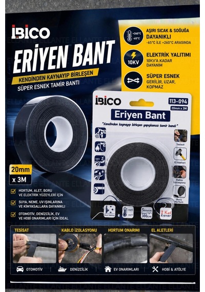 Eriyen Bant Kendinden Kaynayan Süper Esnek Tamir Bandı Su Kaçağı, Kablo Ve Tesisat Onarımı