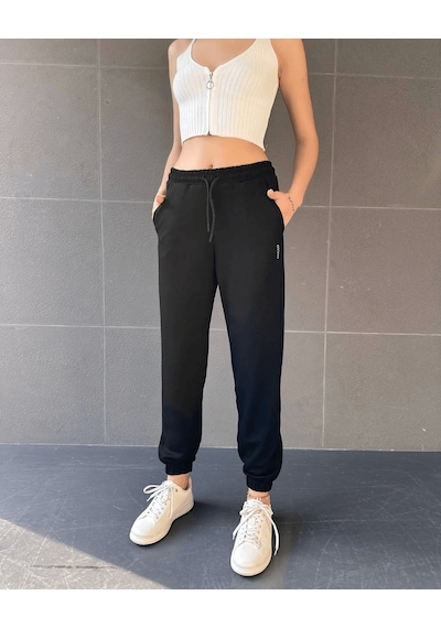 Paça Lastikli Rahat Kumaş Eşofman Siyah - Xl / Siyah Siyah