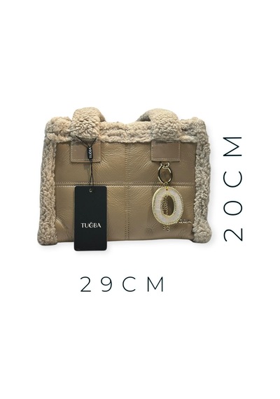 Tuğba El Ve Kol Çantası Olarak Tasarlanmış Bayan Omuz Çantası T.736344994vzn Vizon