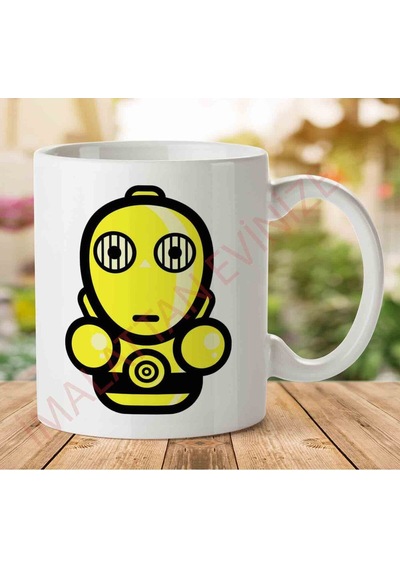 1-1937 Simpler C3po Star Wars Protocol Droidjpeg İki Tarafı Baskılı Kupa Bardak.jpg Çok Renkli