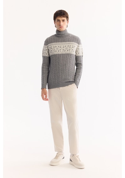 Avva Erkek Gri Balıkçı Yaka Soft Touch Desenli Triko Regular Fit Kazak A52y5072 Avva Erkek Gri Balıkçı Yaka Soft Touch Desenli Triko Regular Fit Kazak A52y5072