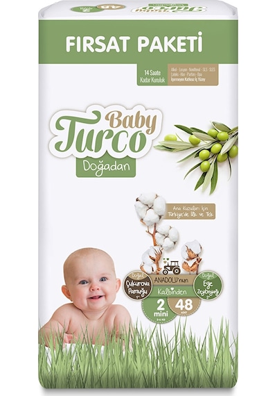 Baby Turco Doğadan 2 Beden Fırsat Paket 48 Adet