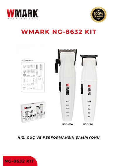 Wmark Ng-8632 Profesyonel Saç Kesme Makinesi Ve Trimmer Seti Barber Kit Güçlü Motor Ve Hassas Kesim 150 Dakika Wmark Ng-8632 Profesyonel Saç Kesme Makinesi Ve Trimmer Seti Barber Kit Güçlü Motor Ve Hassas Kesim 150 Dakika