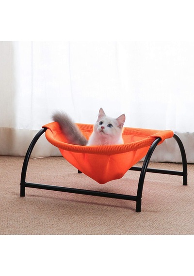 Kedi Hamak Yatağı, Küçük Büyük Kediler İçin Serbest Duran Yükseltme Turuncu