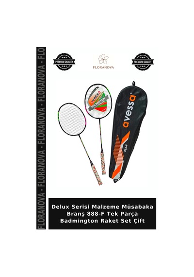 Delux Serisi Malzeme Müsabaka Branş 888-f Tek Parça Badmington Raket Set Çift