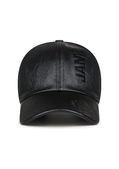 Valkyrie Erkek Siyah Deri Şapka Kavisli Siperlikli Ayarlanabilir Spor Günlük Baseball Cap