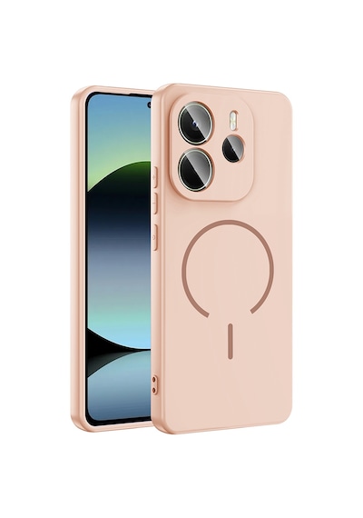 Xiaomi Redmi Note 14 4g Kılıf Magsafe Destekli Kamera Korumalı Yumuşak Silikon Pazarplus Rose Pembe