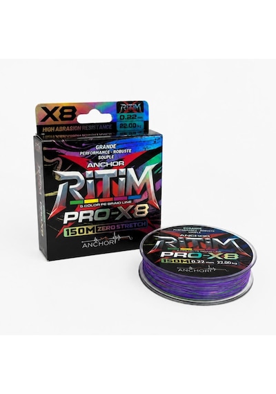 İp Örgü Misina - 8 Kat - Anchor Ritim X8 - 150mt - Ebruli - 0.22mm