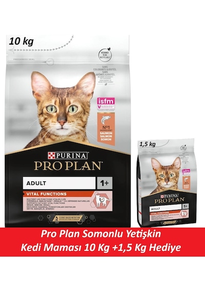 Pro Plan Somonlu Yetişkin Kedi Maması 10 Kg + 1,5 Kg Hediye