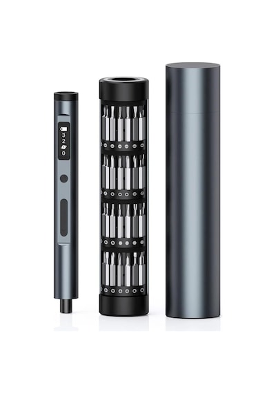 Mini Şarjlı Tornavida Seti Led Işıklı 3 Seviyeli Tork Ayarlı 60 Parça Şarj Edilebilir Hassas Tornavida Seti Dizüstü Bilgisayar/pc/telefon/saat/kamera İçin Alüminyum Manyetik Saklama Kutusu