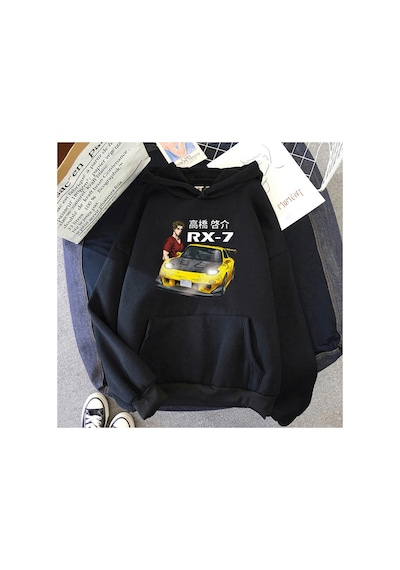 Tarzsokak Siyah Unisex Fujiwara Tofu Dükkanı Ae86 Manga Hoodie Lar Kewomen Ke Takahashi Fd Rx7 Kapüşon