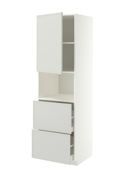 Mikrodalga Fırın Boy Dolabı , Aspudden Açık Gri, 60x60x200 Cm, 1 Kapaklı, 2 Çekmeceli Ve 2 Raflı Mikrodalga Fırın Boy Dolabı , Aspudden Açık Gri, 60x60x200 Cm, 1 Kapaklı, 2 Çekmeceli Ve 2 Raflı