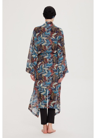 Remsa Mayo Remsa Tesettür Mayo Üzerine Tek Kaftan Kimono Pareo Rp008 Tülay Siyah