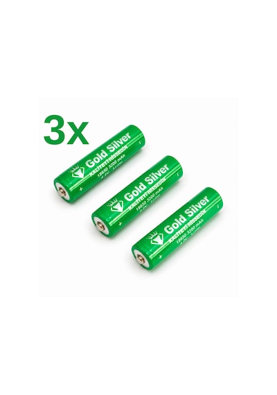 Gold Silver 18650 El Feneri Ve Kafa Lambası İçin Şarj Edilebilir Li-ion Pil - 3200 Mah 4.2v 3 Adet