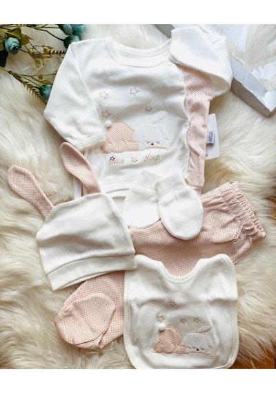 Tonton Baby 223 Kız Bebek Hastane Çıkışı Seti 5 Adet Çok Renkli